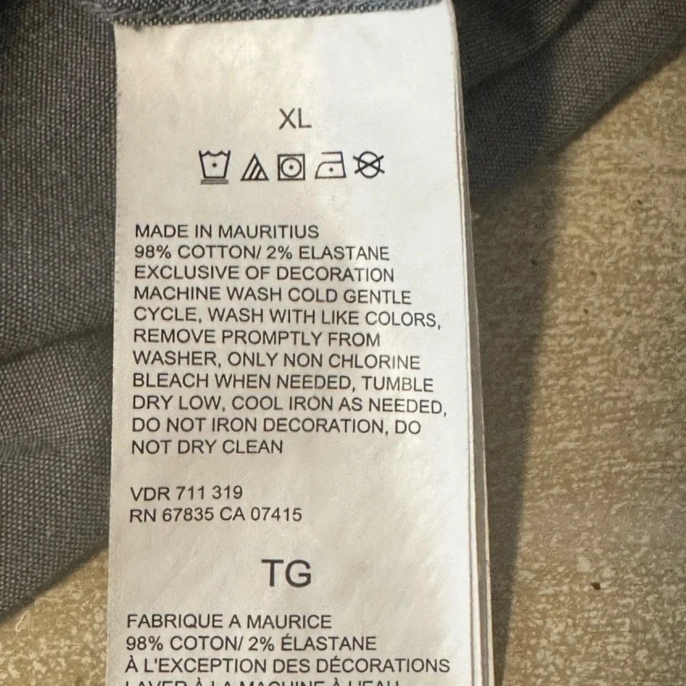 Nautica Mens Blue Sail Map Print Button Up Shirt Grey White Size: XL - Picture 9 of 11